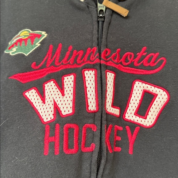 CCM Black Minnesota Wild hockey full zip up Hoodie women’s 2XL fits like L to XL - Picture 2 of 8